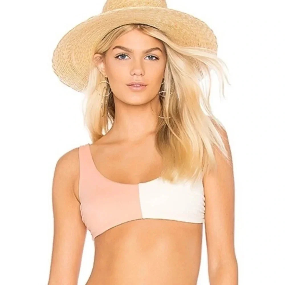 Tori Praver Deja Bikini Top in French Rose size small